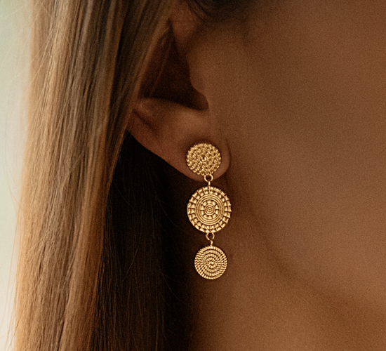 Boucles d'oreilles Boho III doré à l’or fin