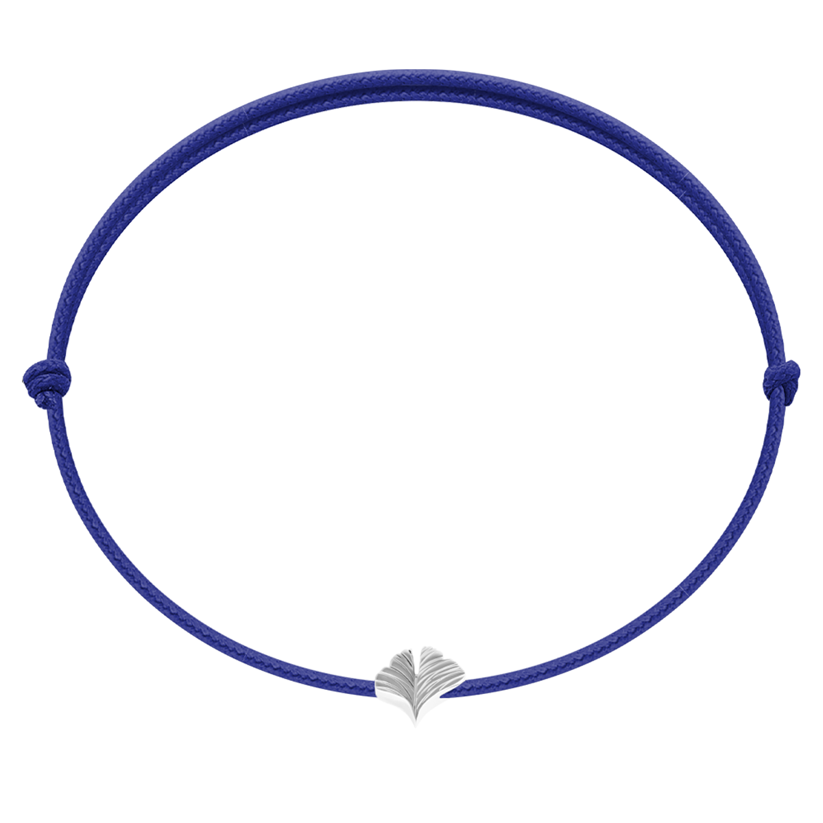 
Bracelet Ginko Etincelle en argent sur un fin cordon bleu 
