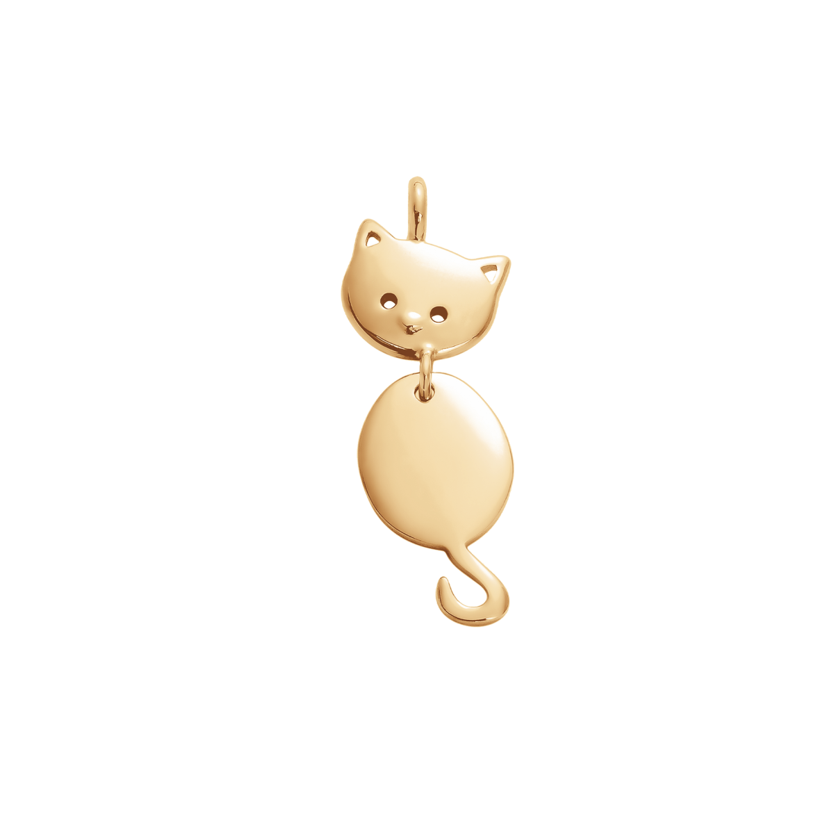 Pendentif Chat 2,3 cm doré à l’or fin