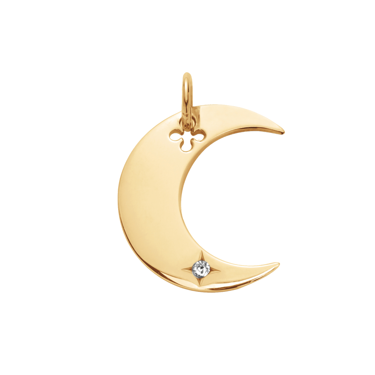 Pendentif Lune 2 cm doré à l’or fin