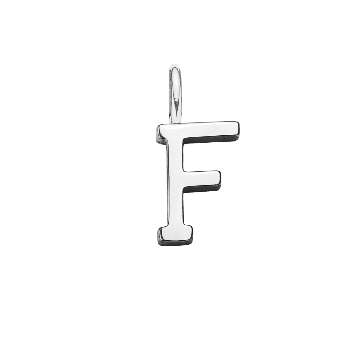 Pendentif lettre F plaqué argent