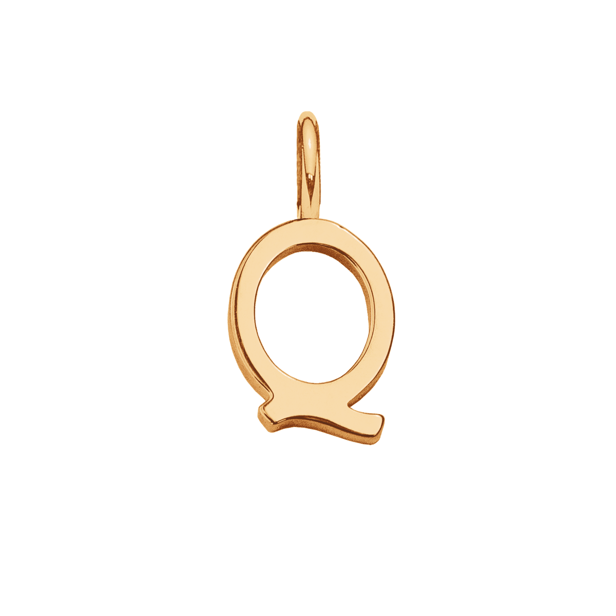 Pendentif lettre Q doré à l’or fin