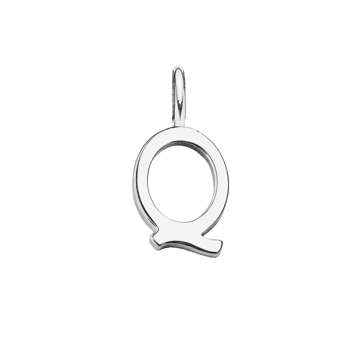 Pendentif lettre Q plaqué argent