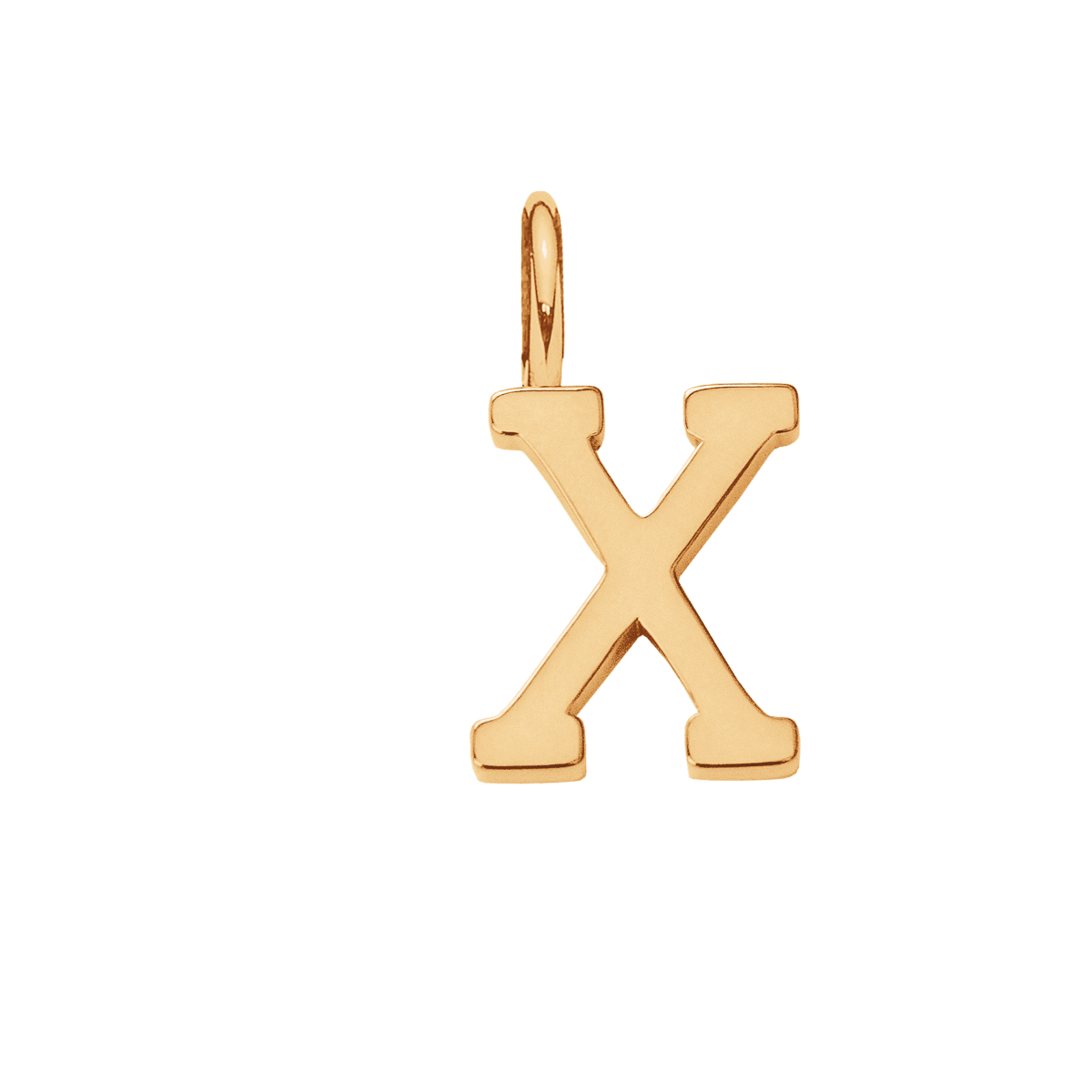 Pendentif lettre X doré à l’or fin