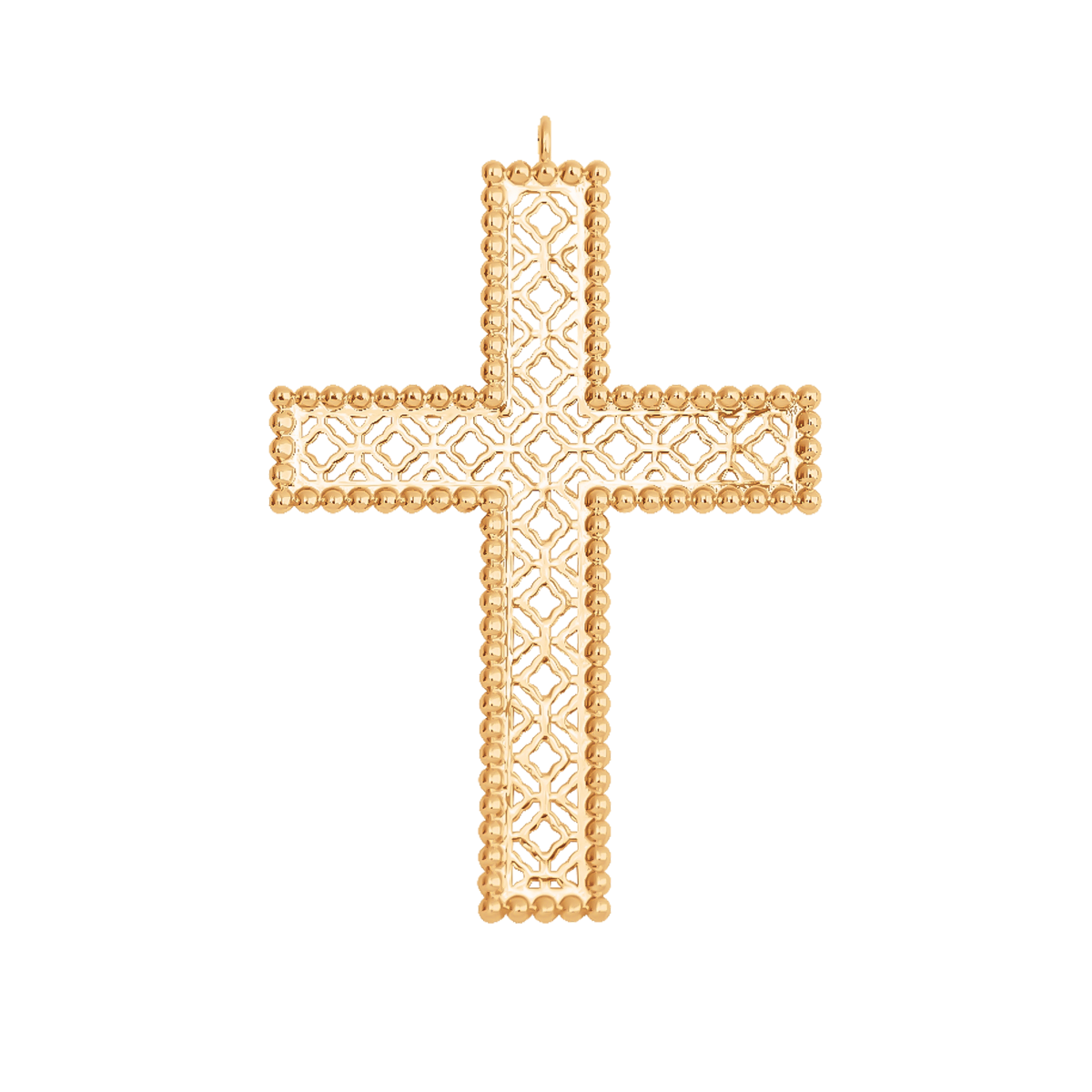 Pendentif Croix Barok 4,5 cm doré à l’or fin