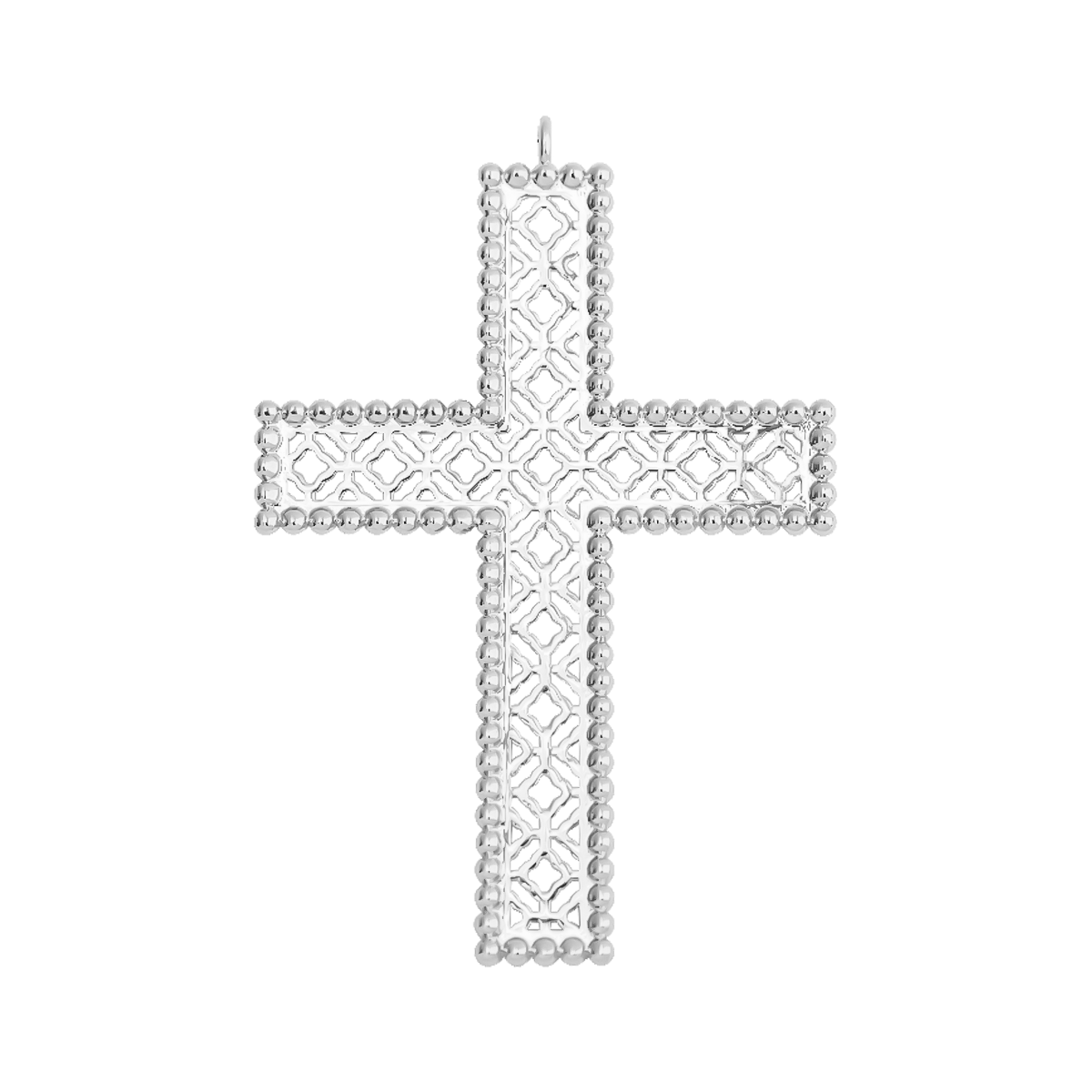 Pendentif Croix Barok 6,5 cm plaqué argent