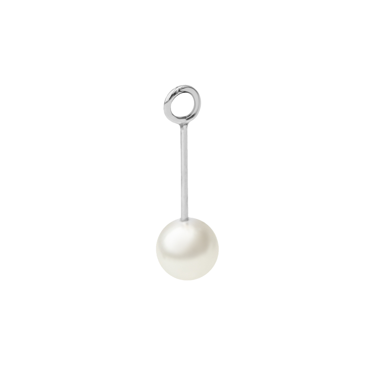 Zawieszka wisząca Pearl Lobe 2,6 cm, posrebrzana