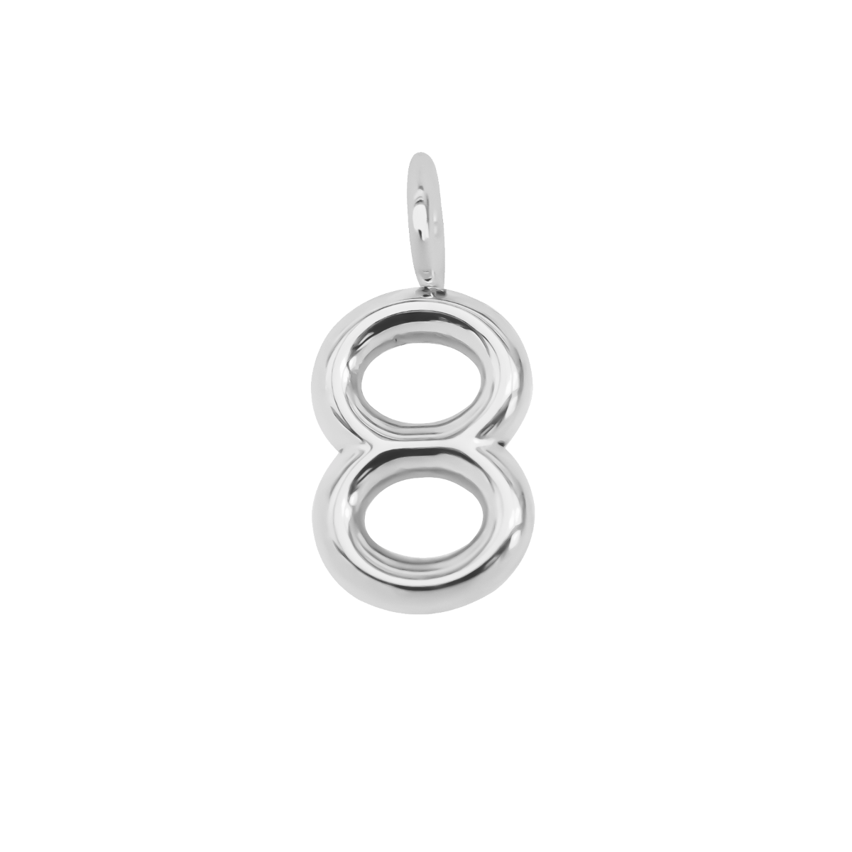 Pendentif chiffre 8 plaqué argent