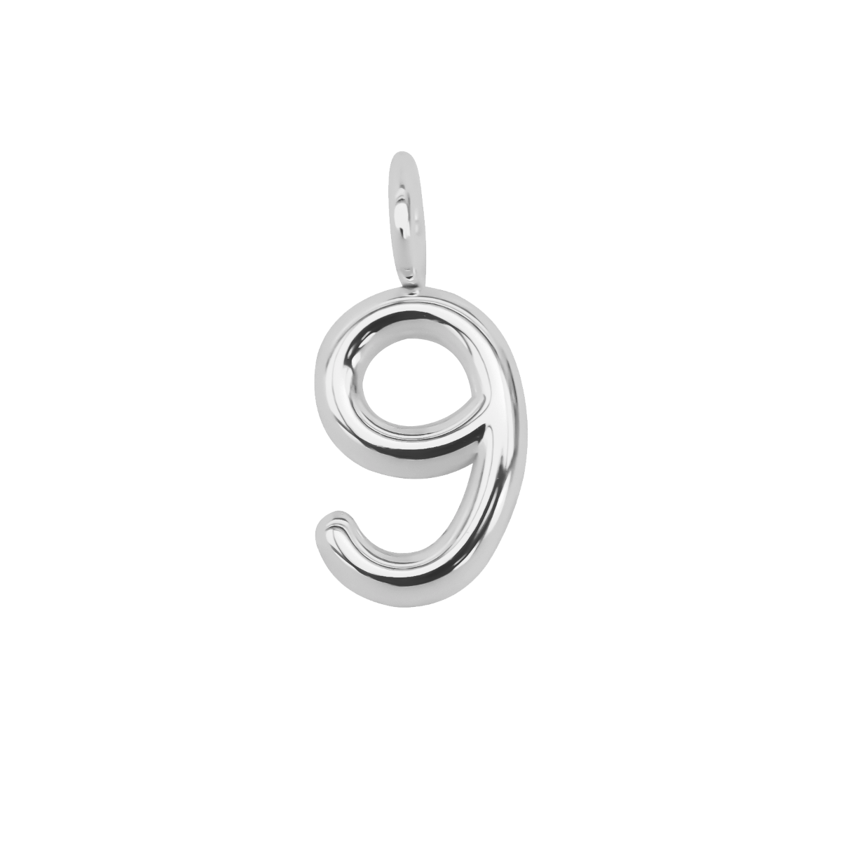 Pendentif chiffre 9 plaqué argent