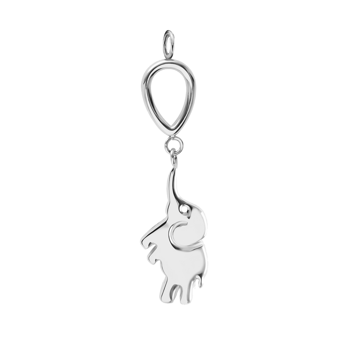 Pendentif Éléphant 3 cm plaqué argent