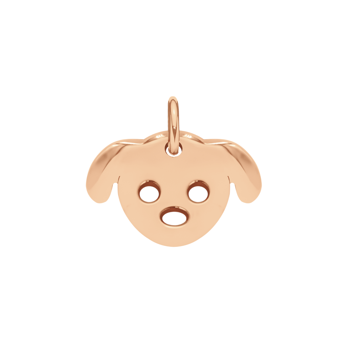 Pendentif Chien 1 cm doré à l’or fin rose