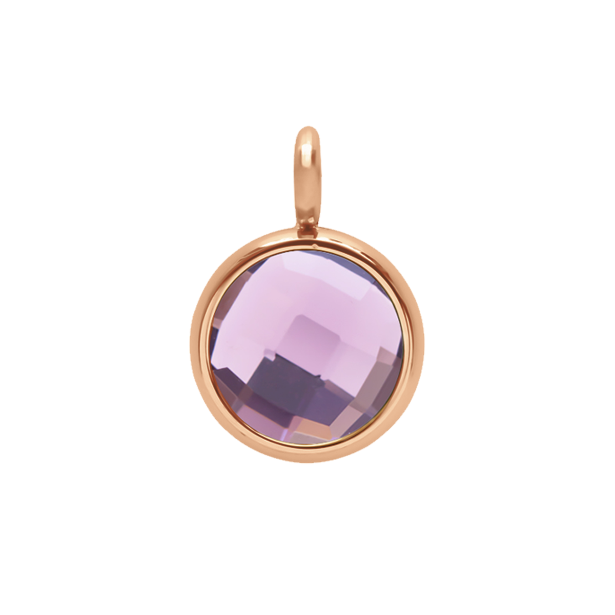 Pendentif quartz violet doré à l’or fin rose 