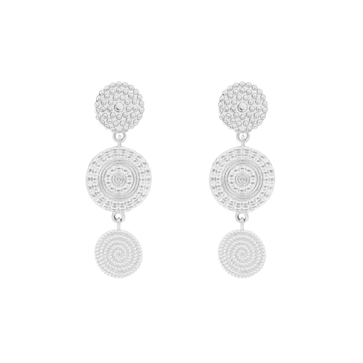 Boucles d'oreilles Boho III plaqué argent