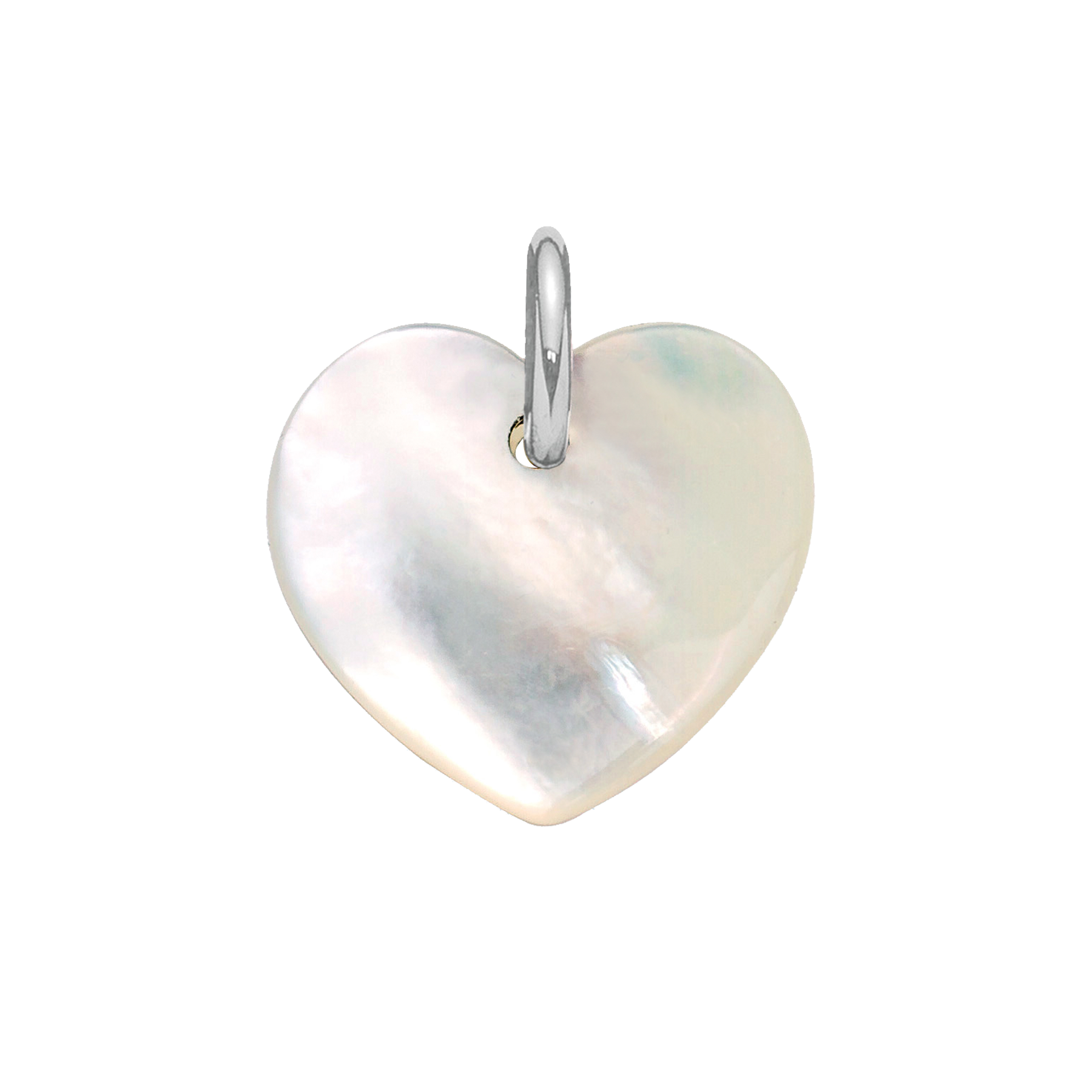 Pendentif Coeur 1,5 cm en nacre et argent