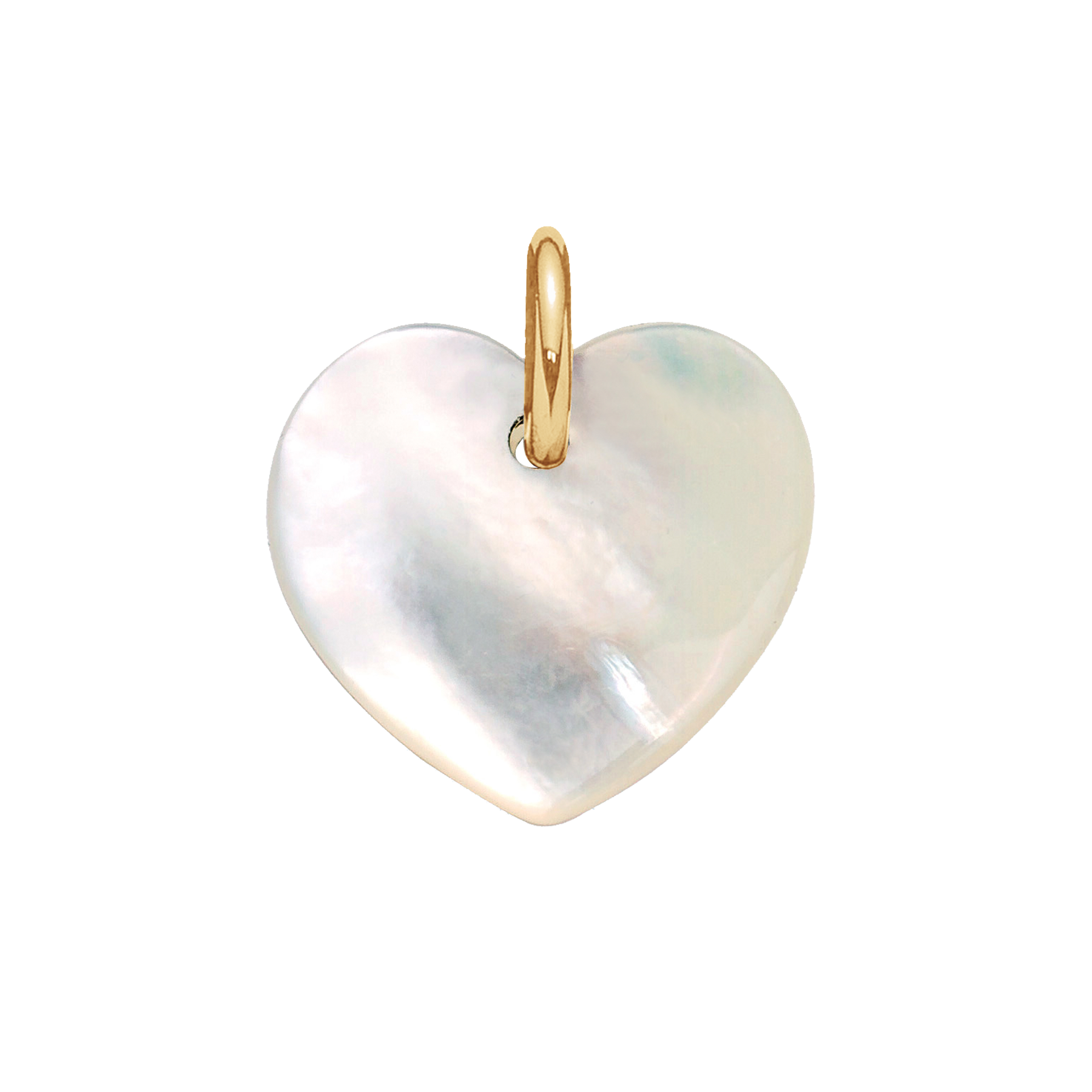 Pendentif Coeur 1,5 cm en nacre doré à l’or fin