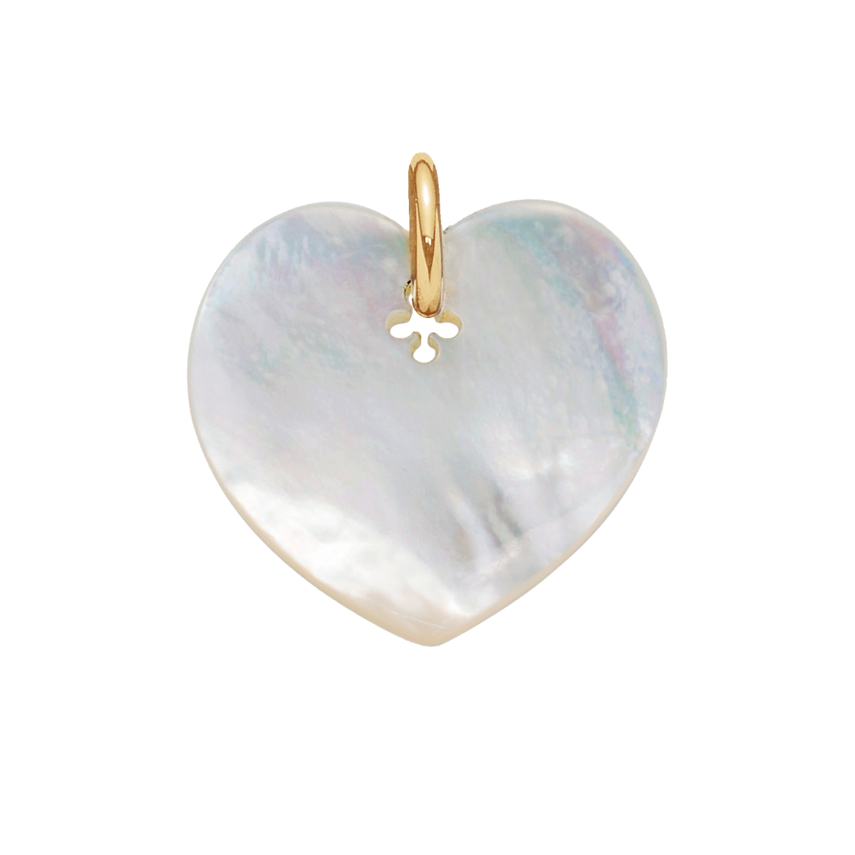 Pendentif Coeur 2 cm en nacre doré à l’or fin