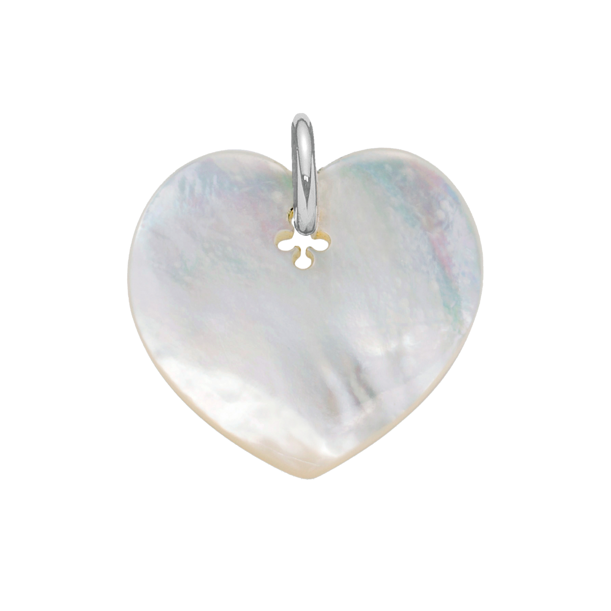 Pendentif Coeur 2,7 cm en nacre et argent