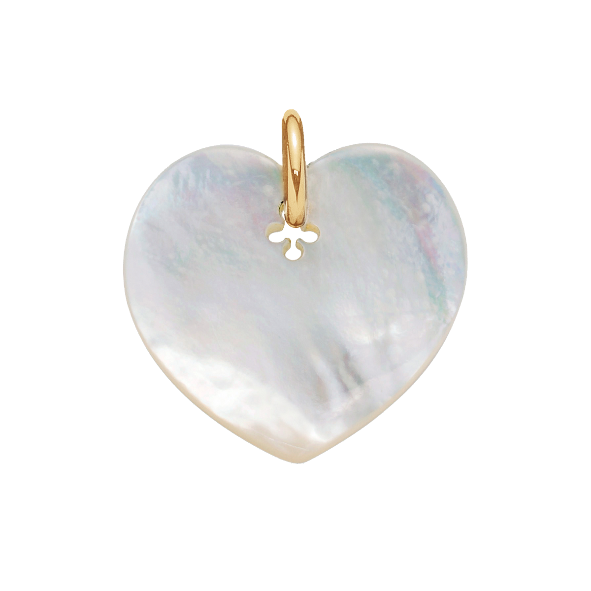 Pendentif Coeur 2,7 cm en nacre doré à l’or fin