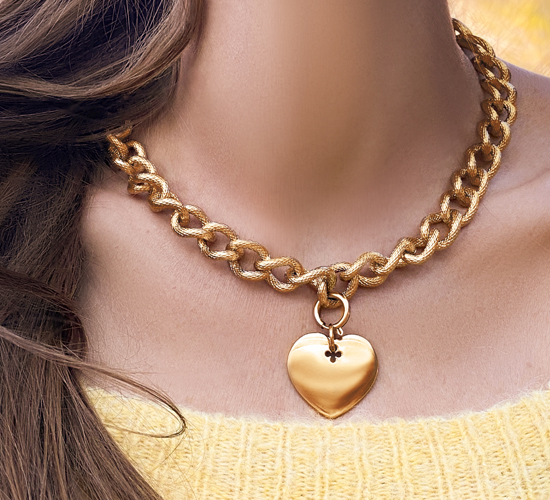 Collier chaîne n°4 avec Coeur doré à l’or fin