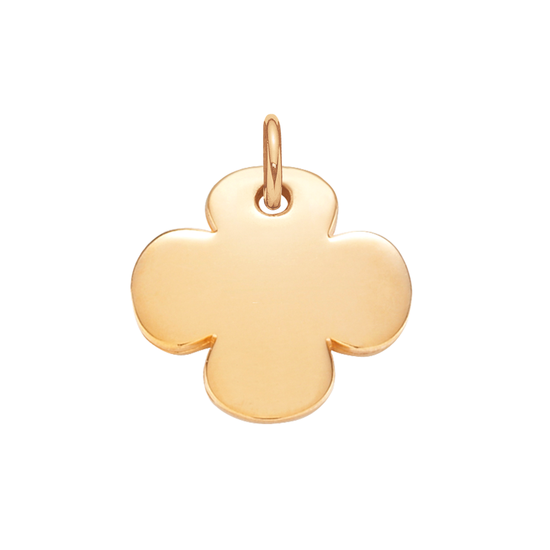 Pendentif Trèfle rond 1 cm doré à l’or fin