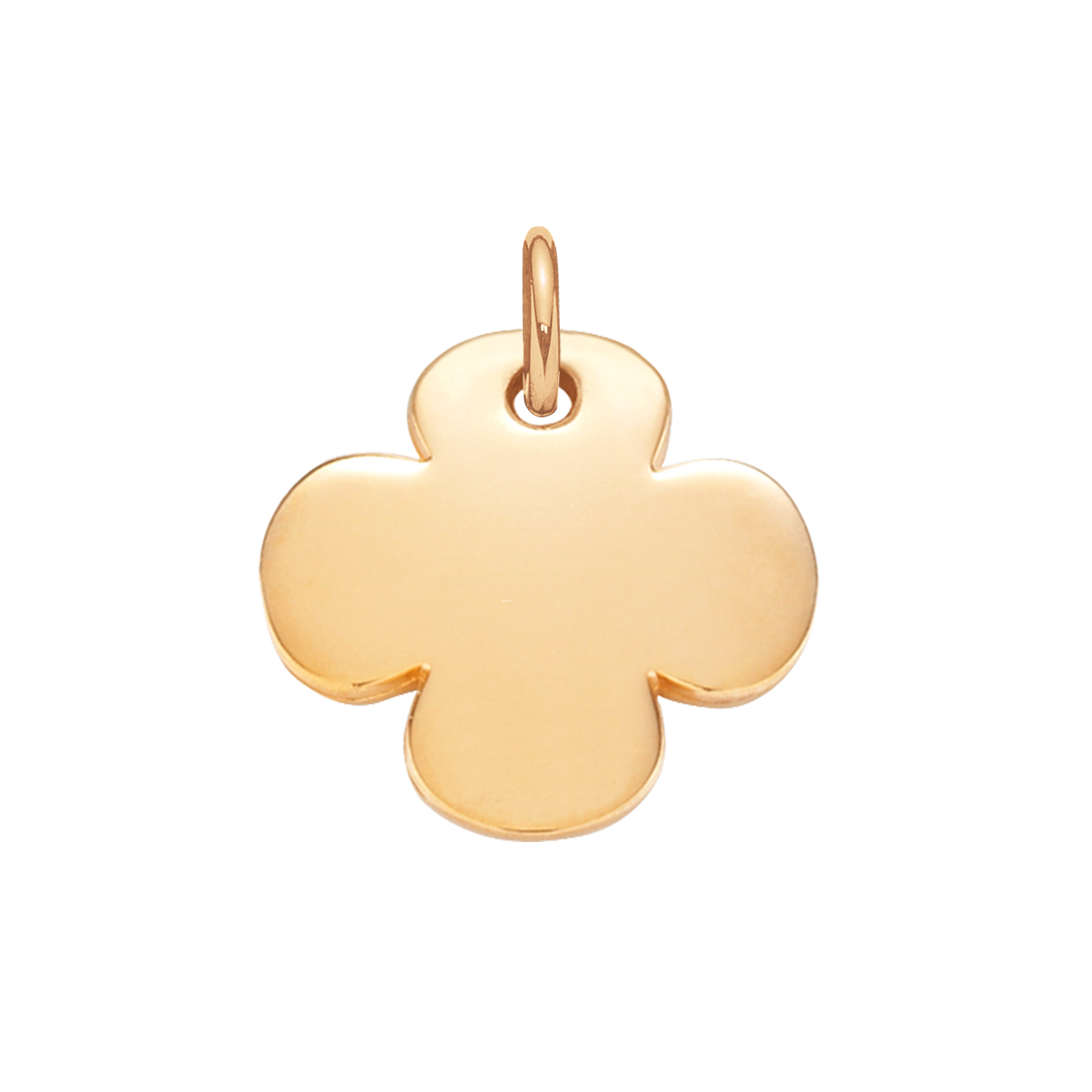 Pendentif Trèfle rond 1,5 cm doré à l’or fin