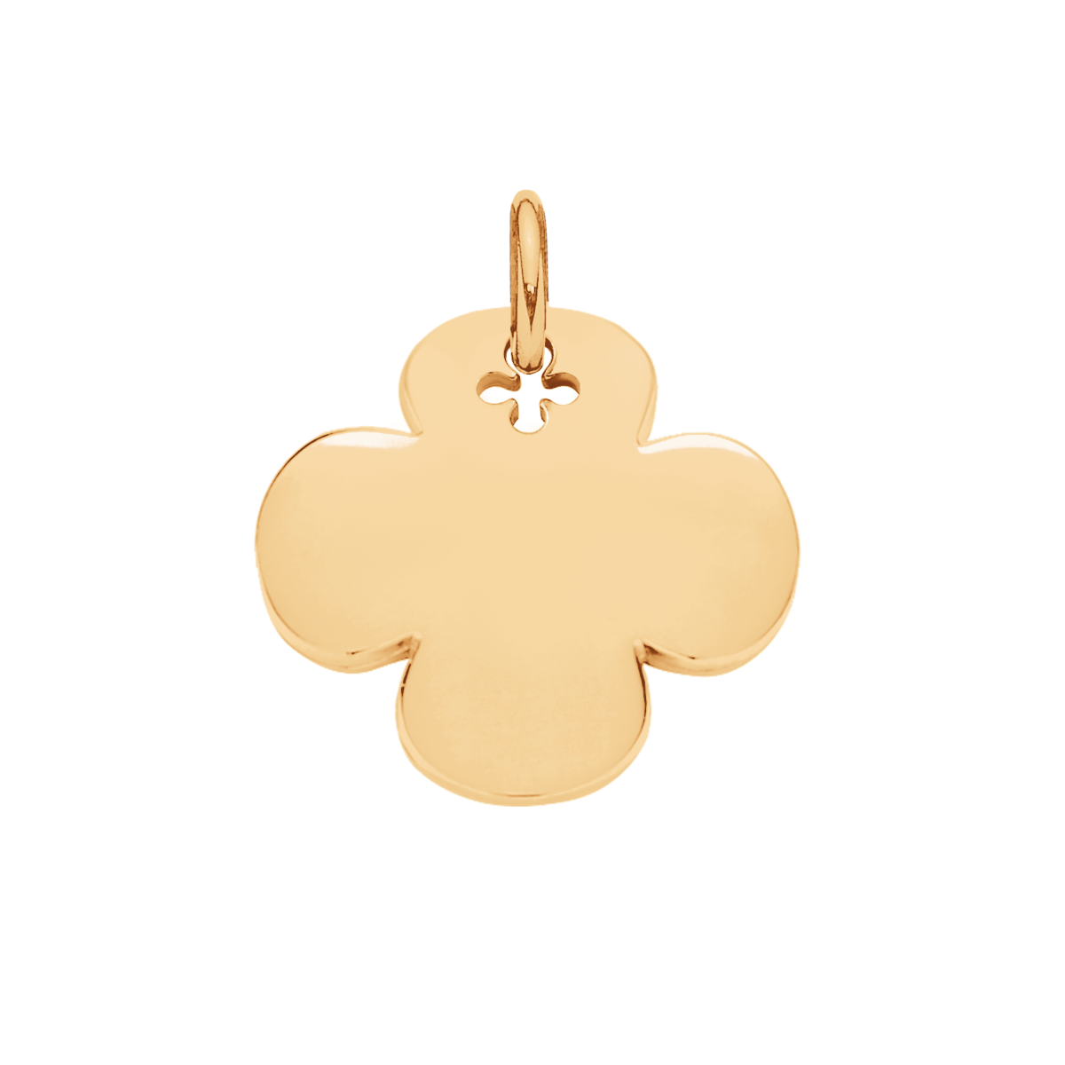 Pendentif Trèfle rond 2 cm doré à l’or fin