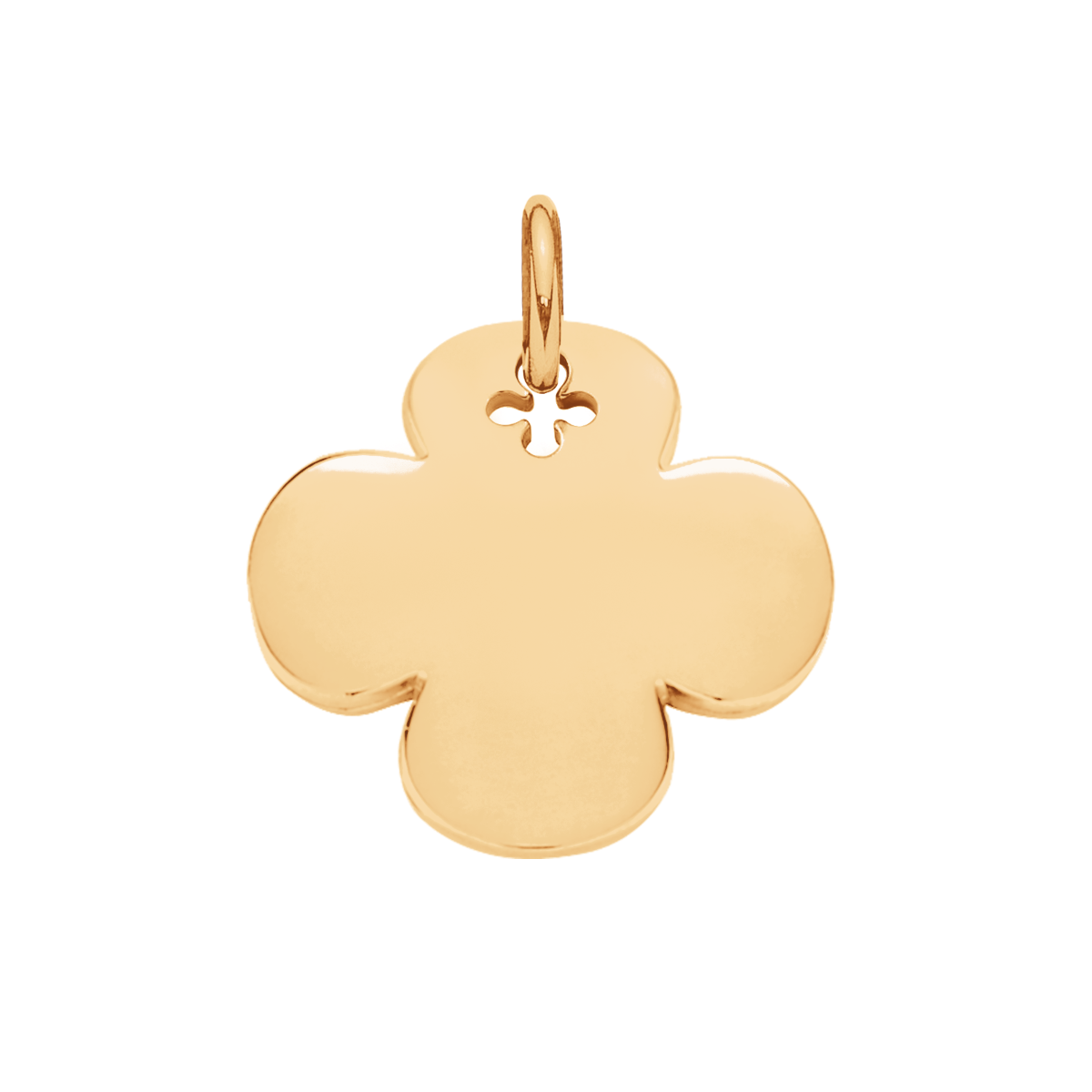 Pendentif Trèfle rond 2,7 cm doré à l’or fin