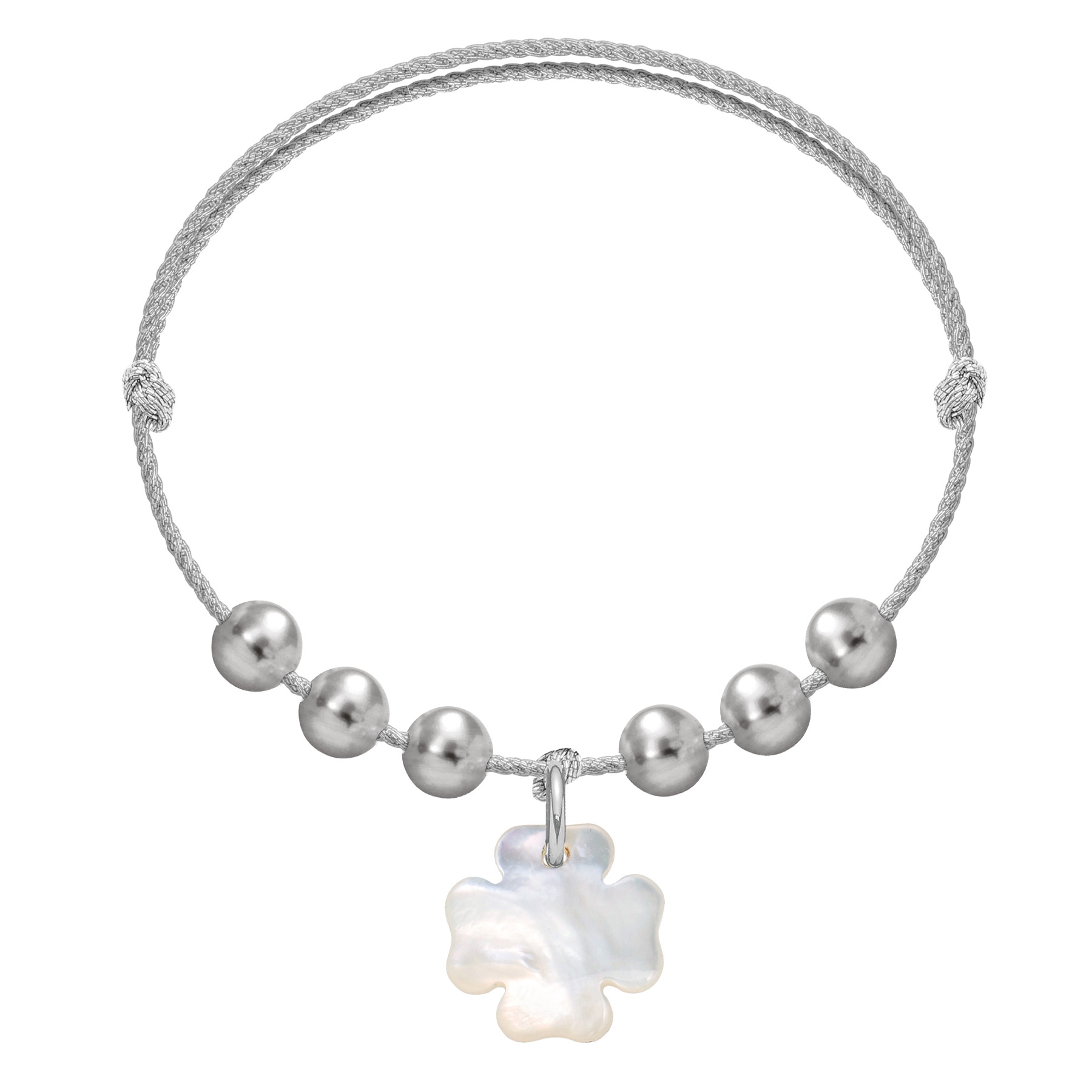 Pearl Felicity Armband am silbernen Premium Schnürchen