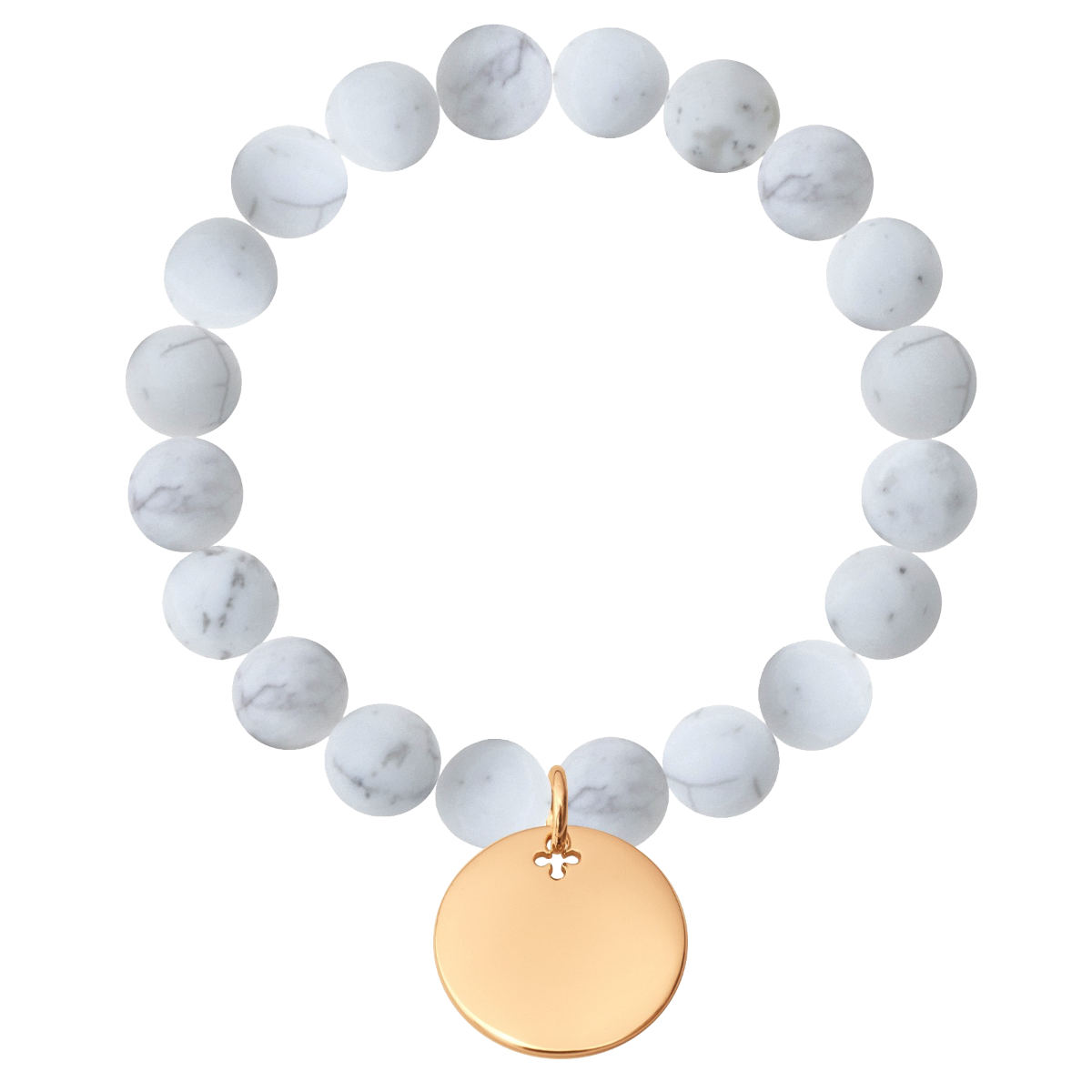 Bracelet Moon avec pierres naturelles et médaille doré à l’or fin