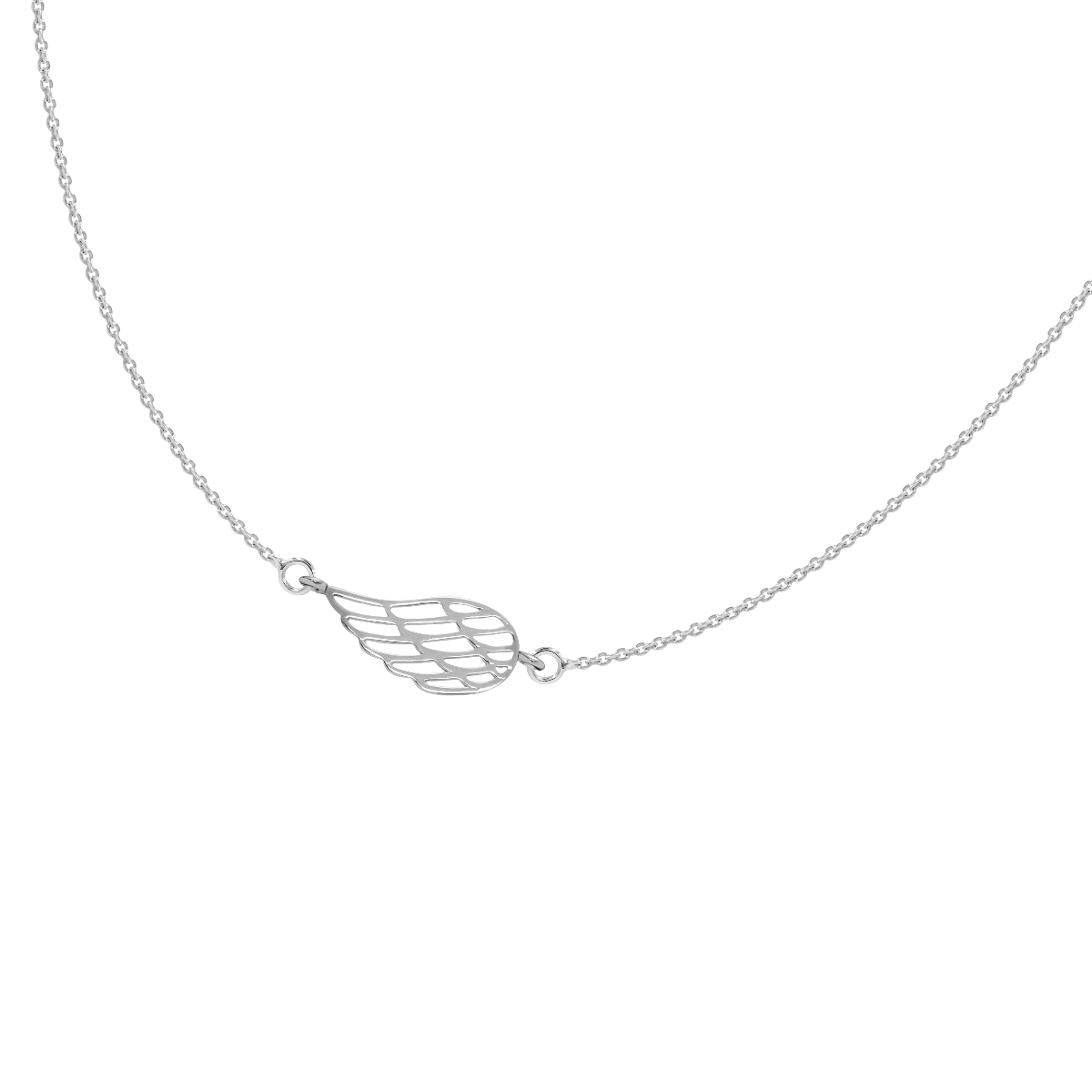 Collier chaîne avec aile ajourée en argent