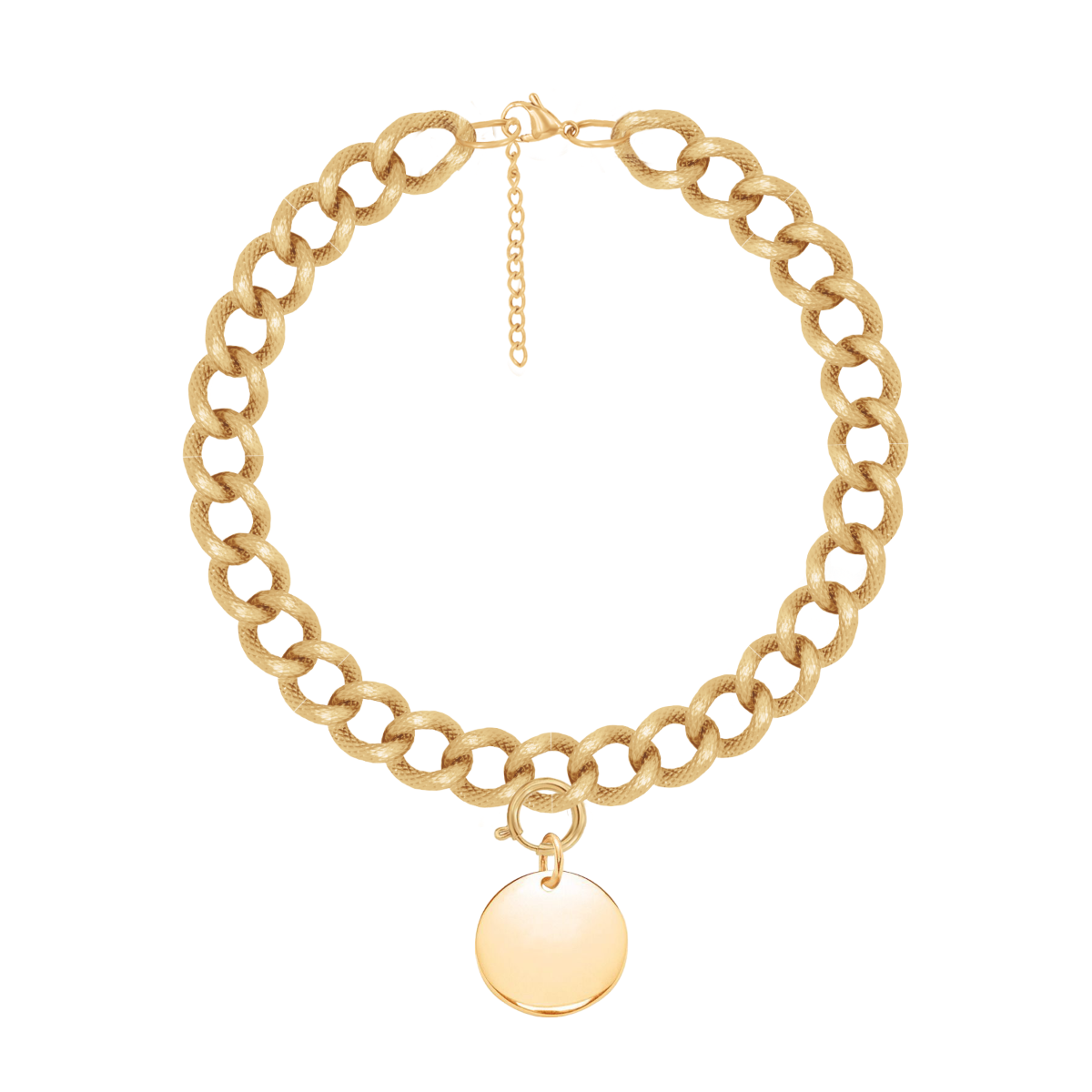 Bracelet chaîne n°4 avec médaille doré à l’or fin