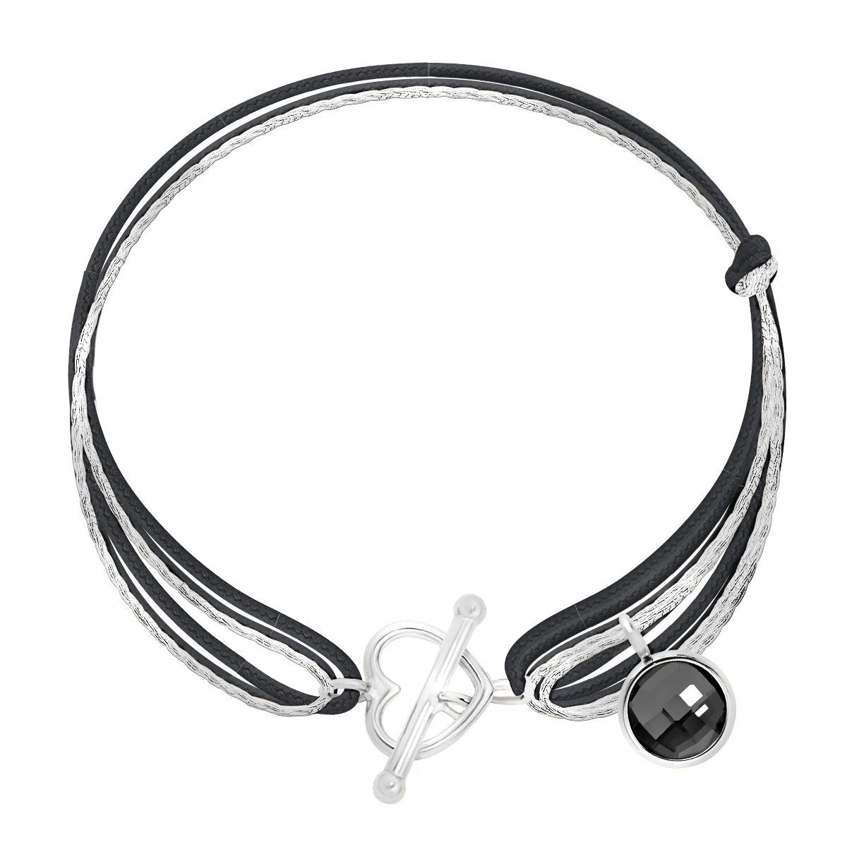 Bracelet Noir plaqué argent