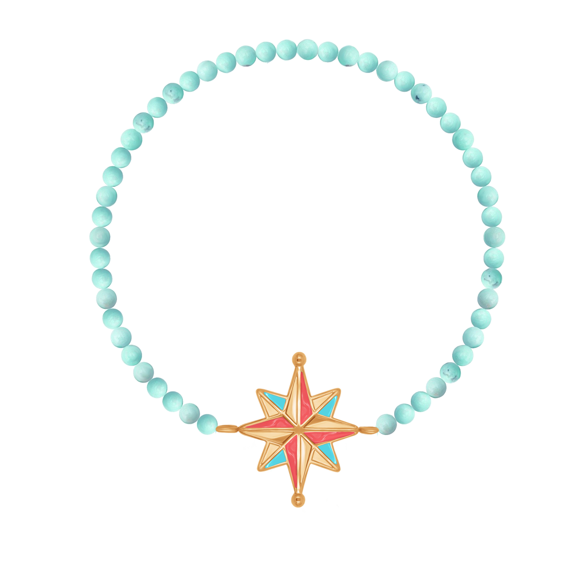 Bracelet Uranus avec pendentif boussole et pierres naturelles