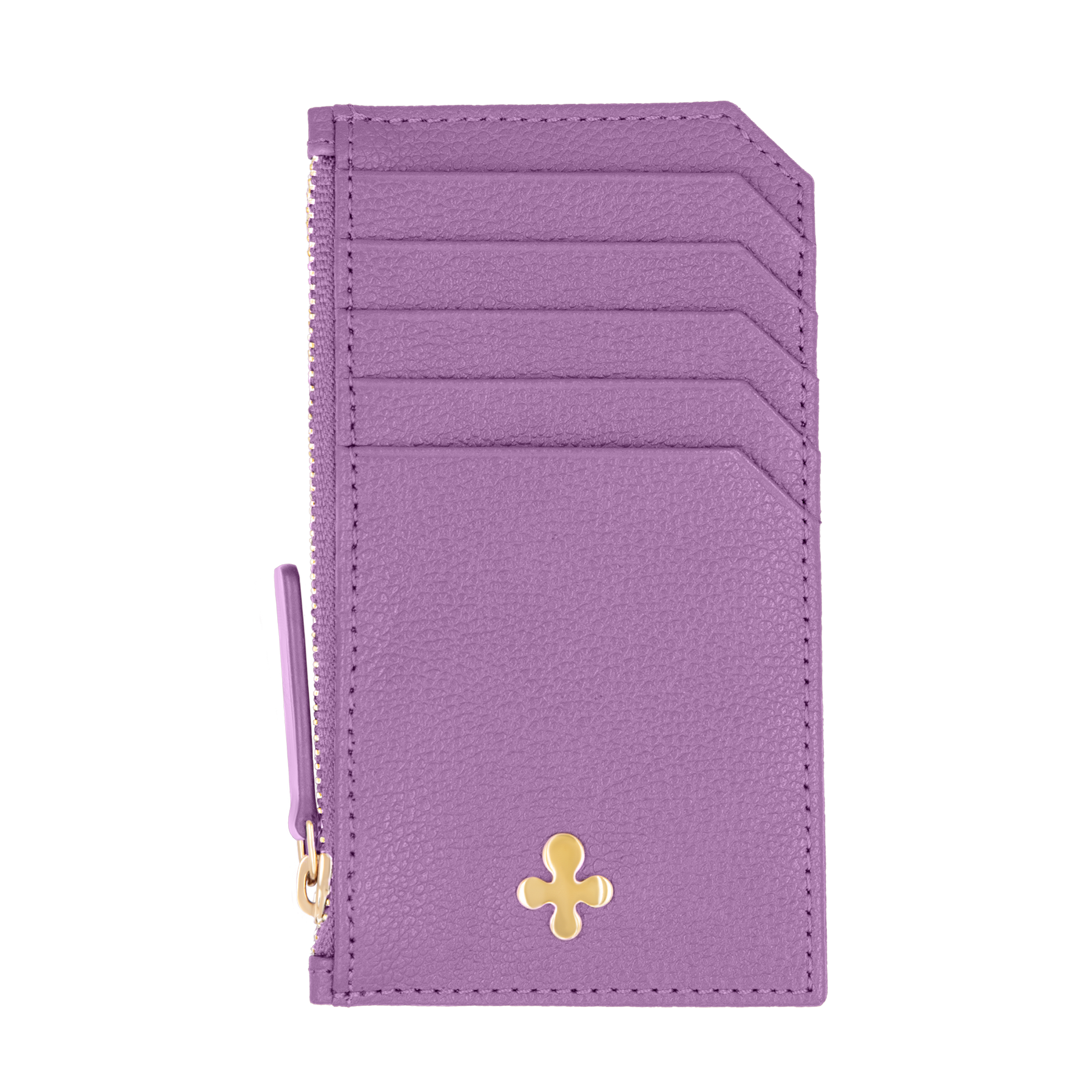 Porte-cartes en cuir violet 