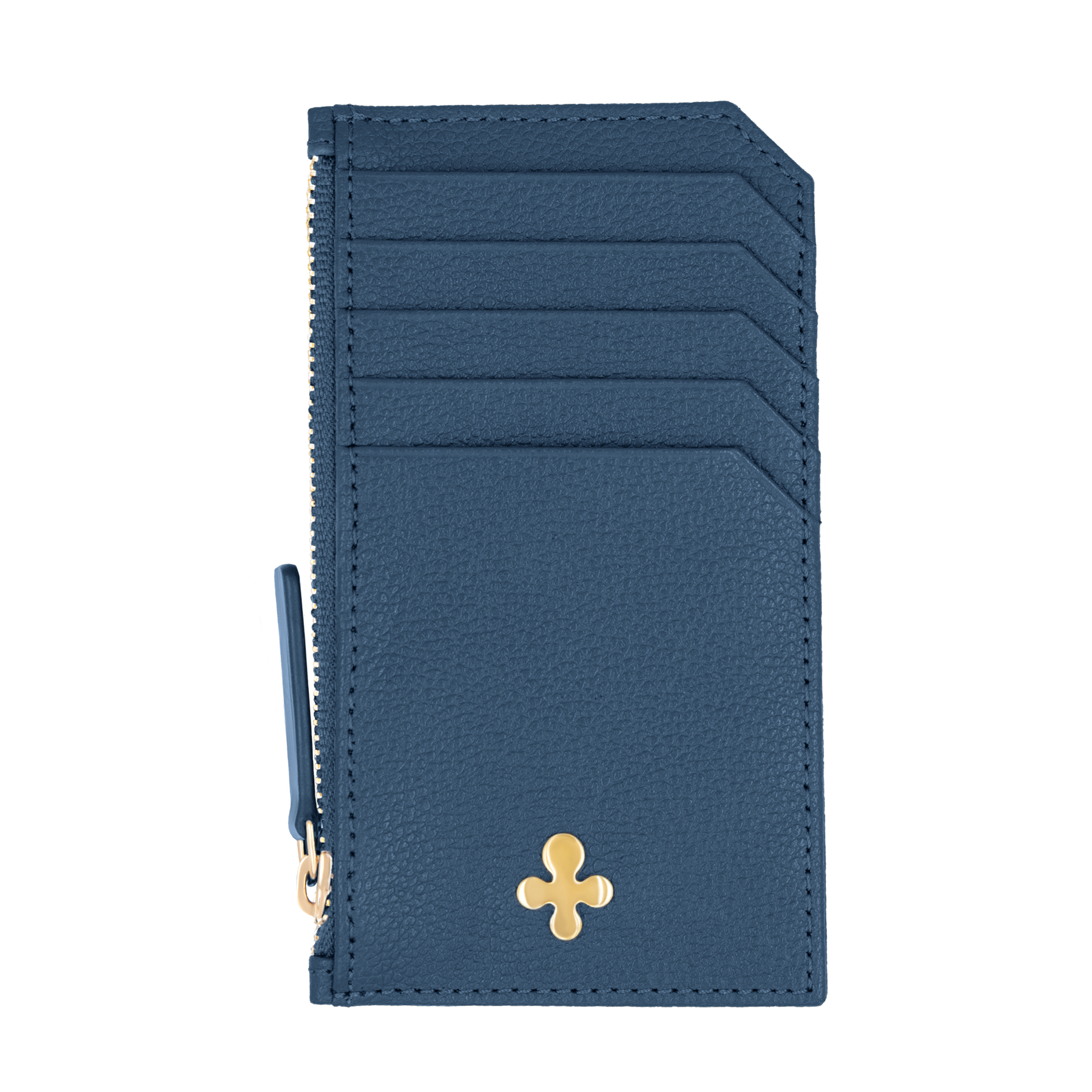 Porte-cartes en cuir bleu marine