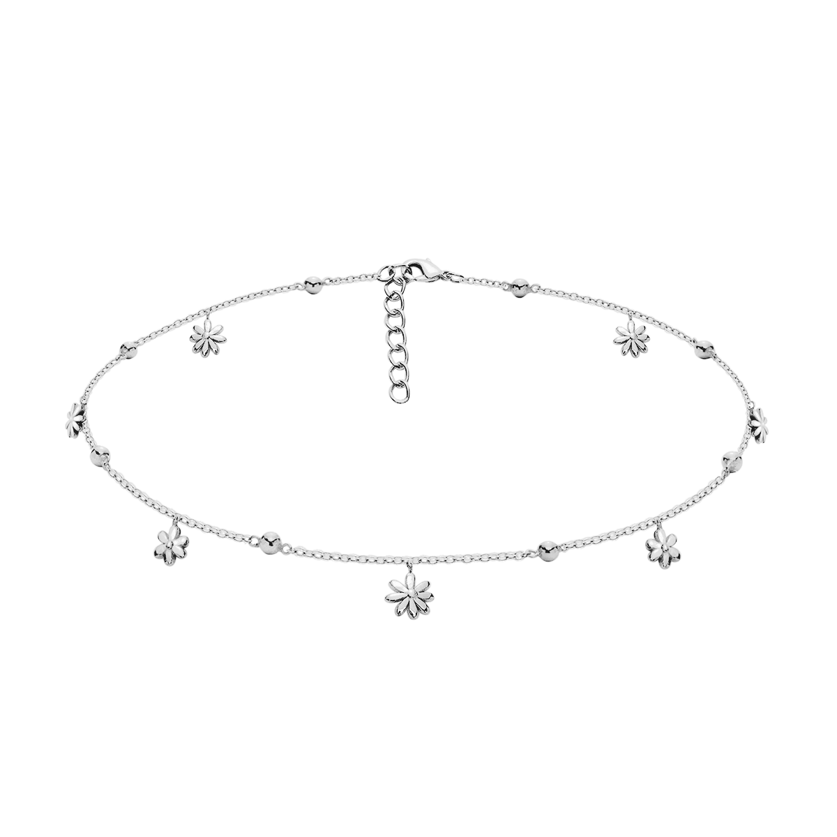 Collier ras de cou Flowers en argent