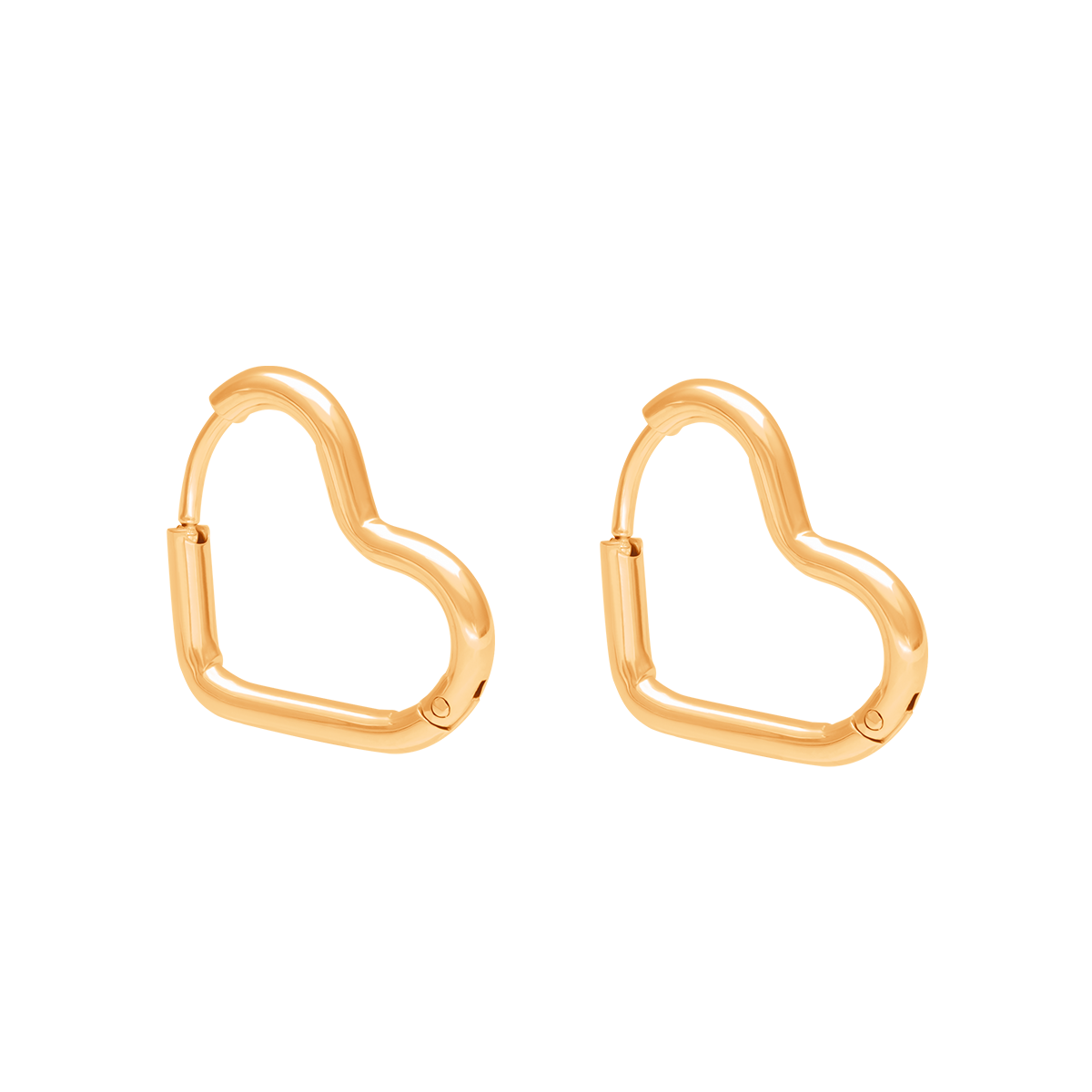 Boucles d'oreilles créoles en forme de coeur doré à l’or fin