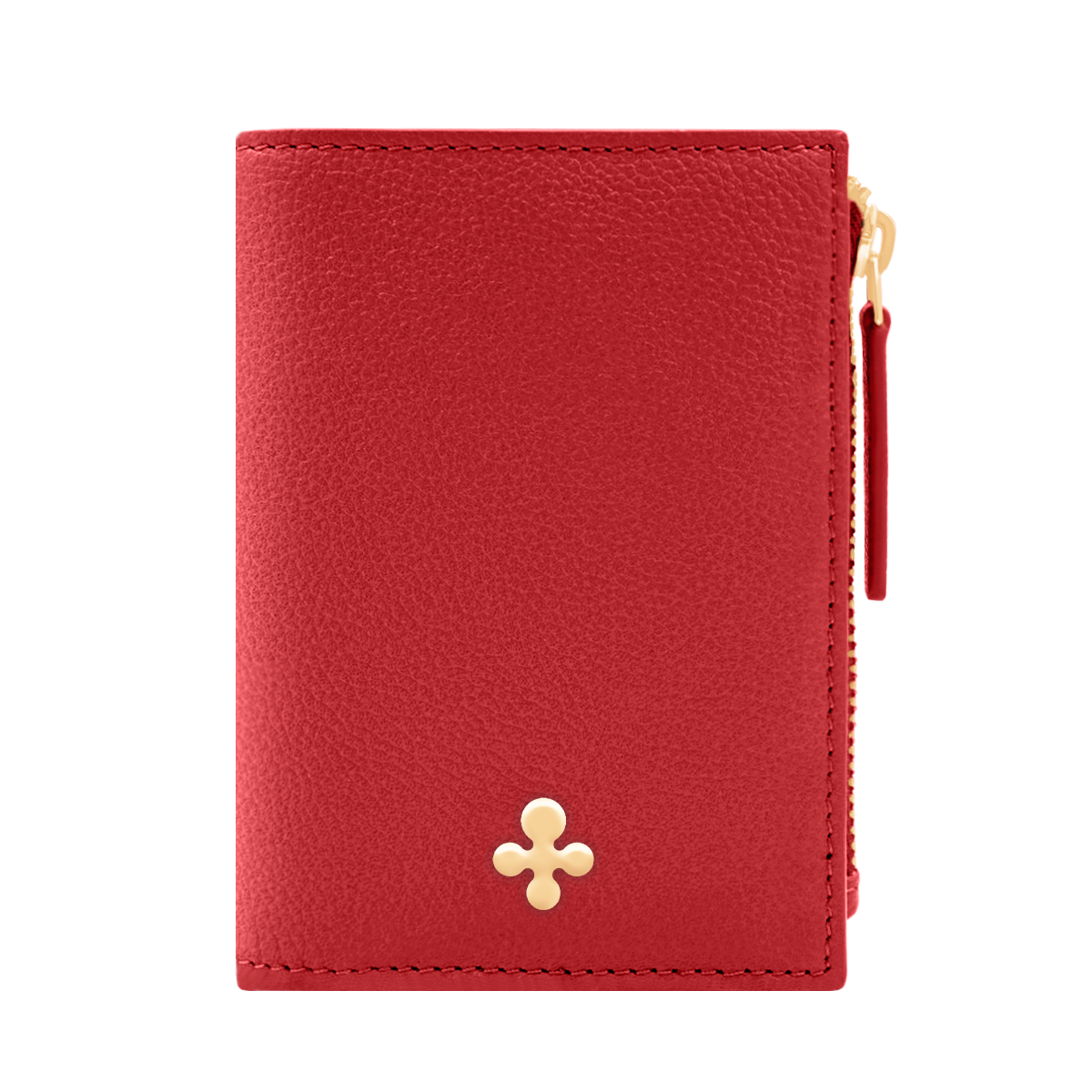 Portefeuille en cuir rouge pour femme