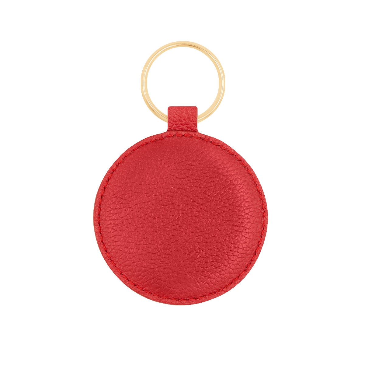 Porte-clés médaille rouge avec anneau doré