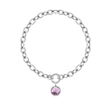 Kettenarmband No.1 mit violettem Quarz versilbert