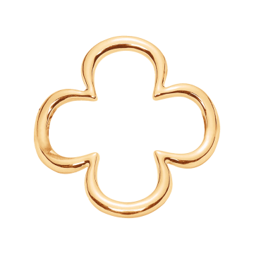 Pendentif Trèfle rond 4 cm ajouré doré à l’or fin