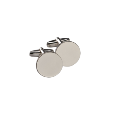 Boutons de manchette ronds en argent