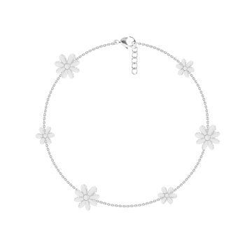 Bracelet chaîne Flowers plaqué argent