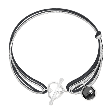 Bracelet Noir plaqué argent