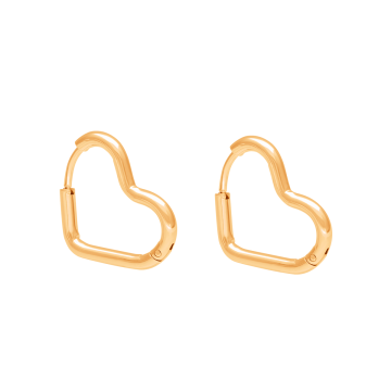 Boucles d'oreilles créoles en forme de coeur doré à l’or fin