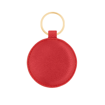 Porte-clés médaille rouge avec anneau doré