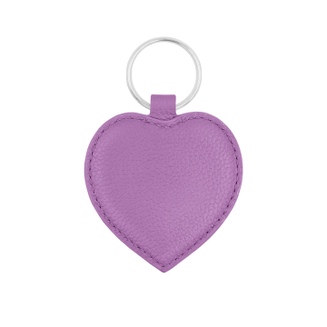 Porte-clés coeur violet avec anneau argenté