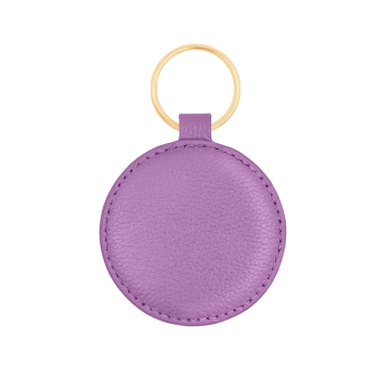 Porte-clés médaille violet avec anneau doré