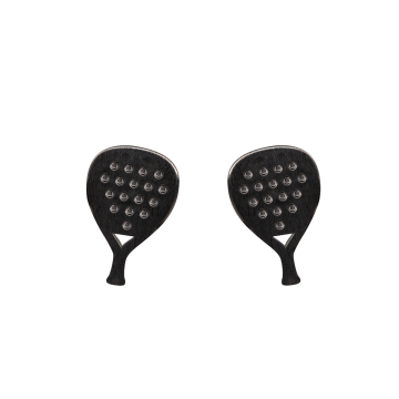 Boucles d'oreilles Raquette de Padel 1,1 cm noir mat