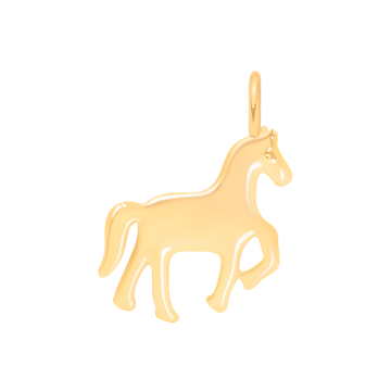 Pendentif Cheval de 1,7 cm doré à l’or fin